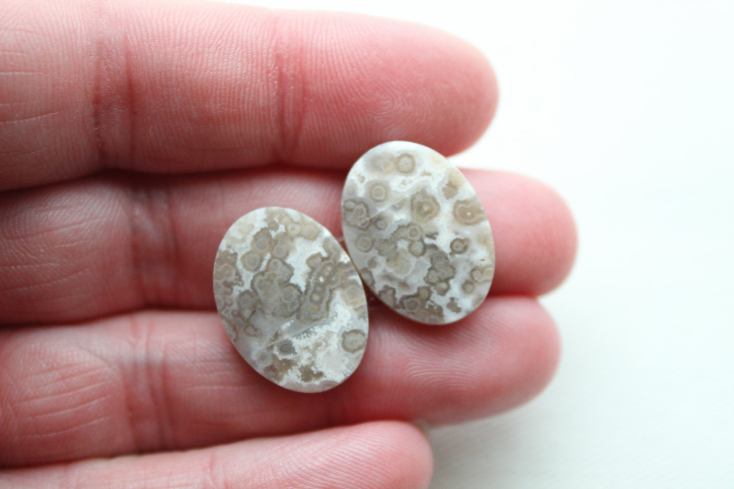 Orbicular Jasper Cabochon Pair Gemstones Oval&nbsp;