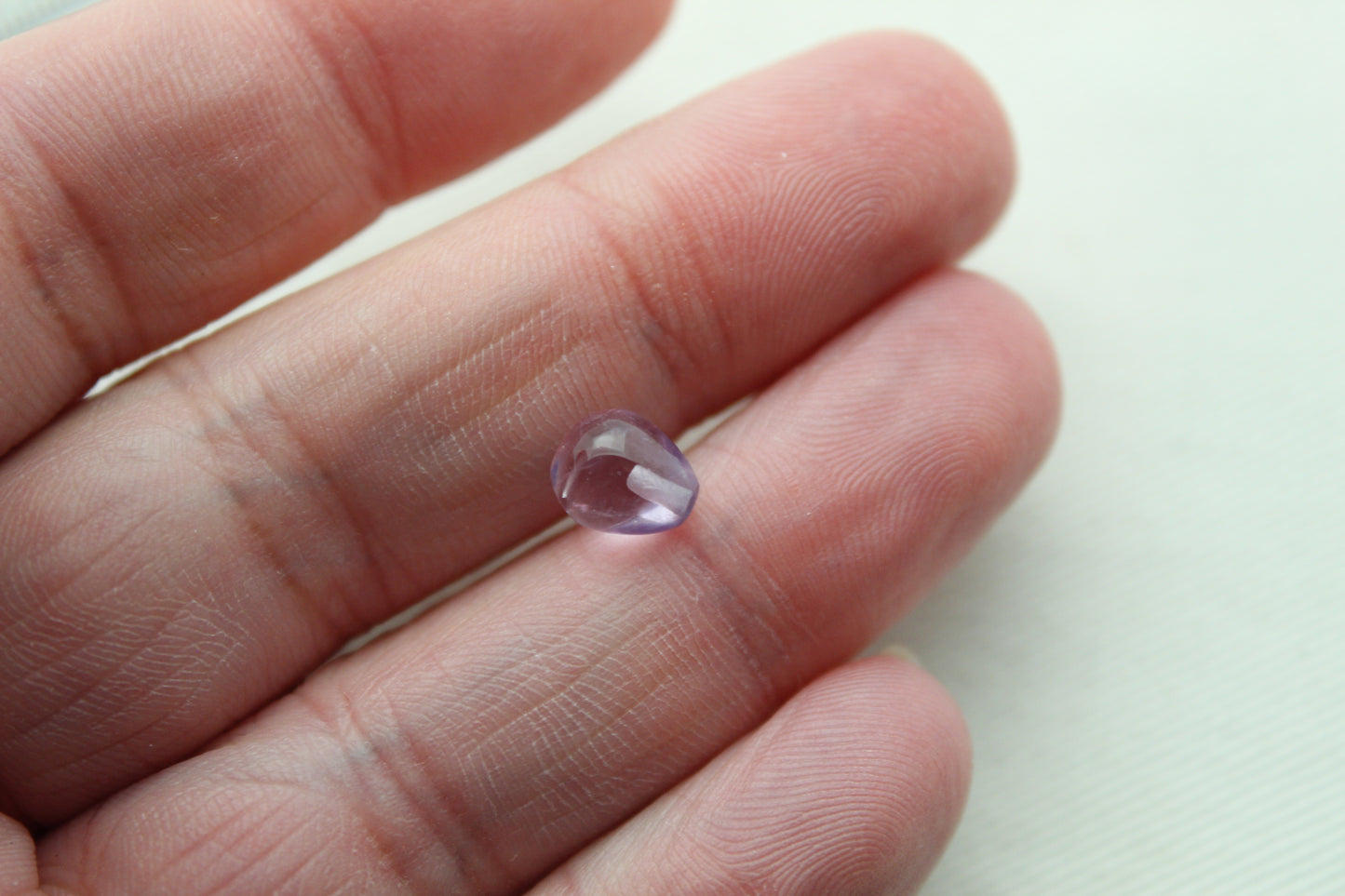 TWO Amethyst half DRILLED 6X7MM purple teardrop