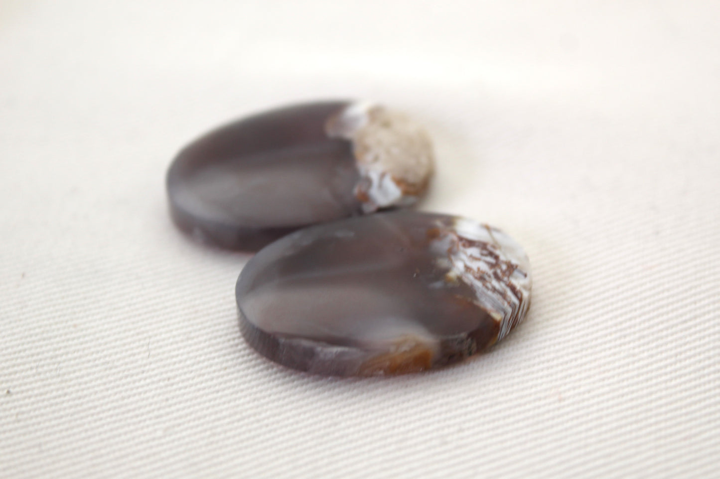 Nice Chalcedony cabochons Pair purple Oval