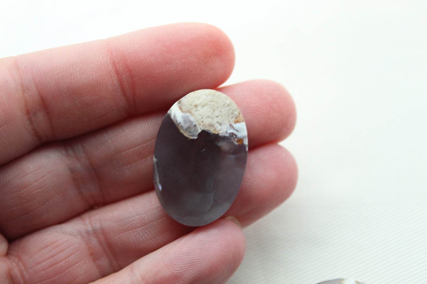 Nice Chalcedony cabochons Pair purple Oval