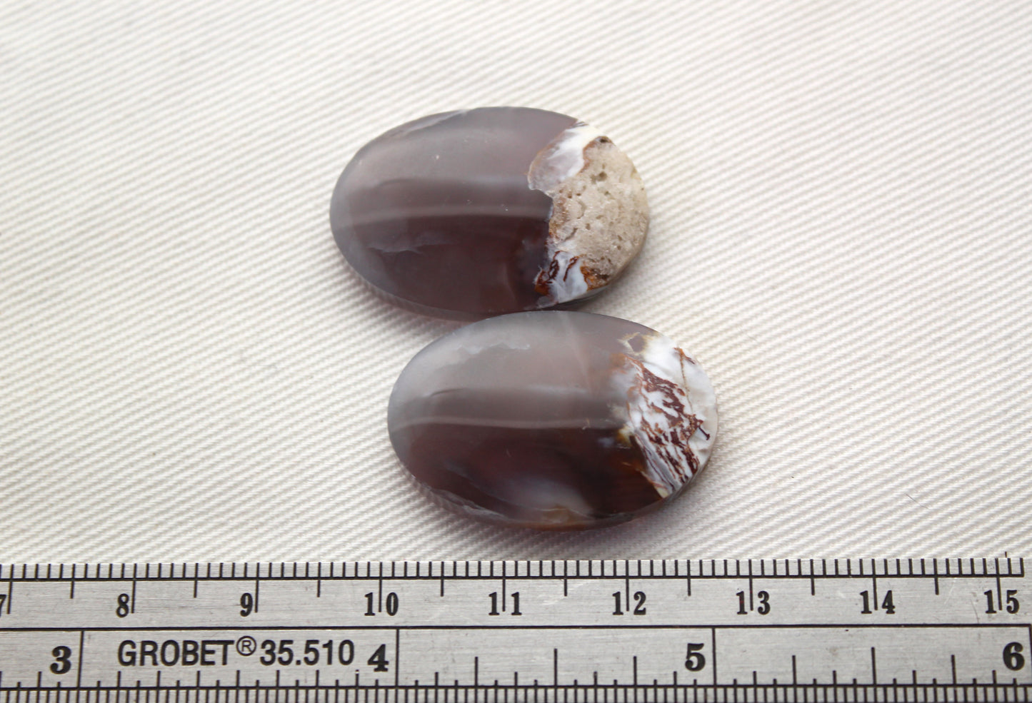 Nice Chalcedony cabochons Pair purple Oval