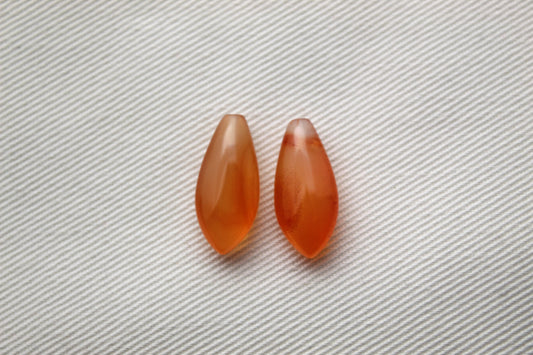 Pair of Carnelian Gemstones top drilled