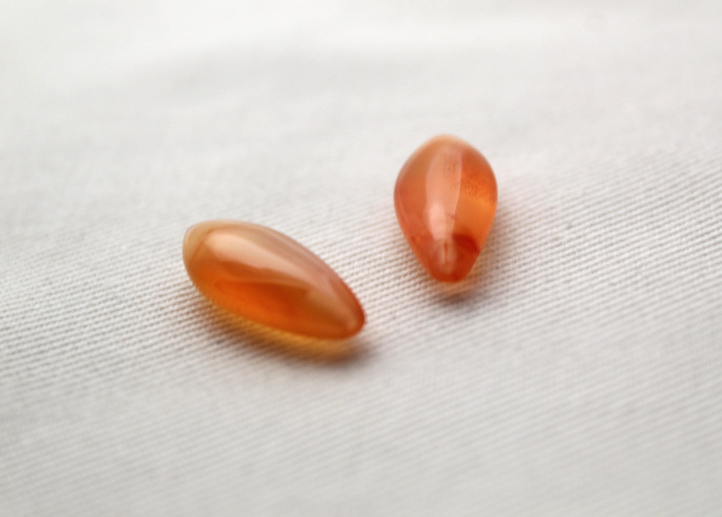 Pair of Carnelian Gemstones top drilled