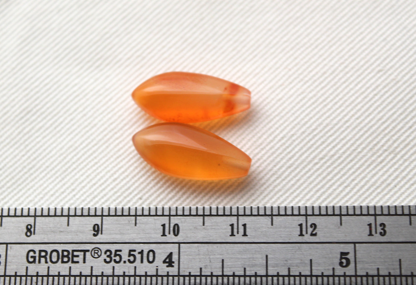 Pair of Carnelian Gemstones top drilled