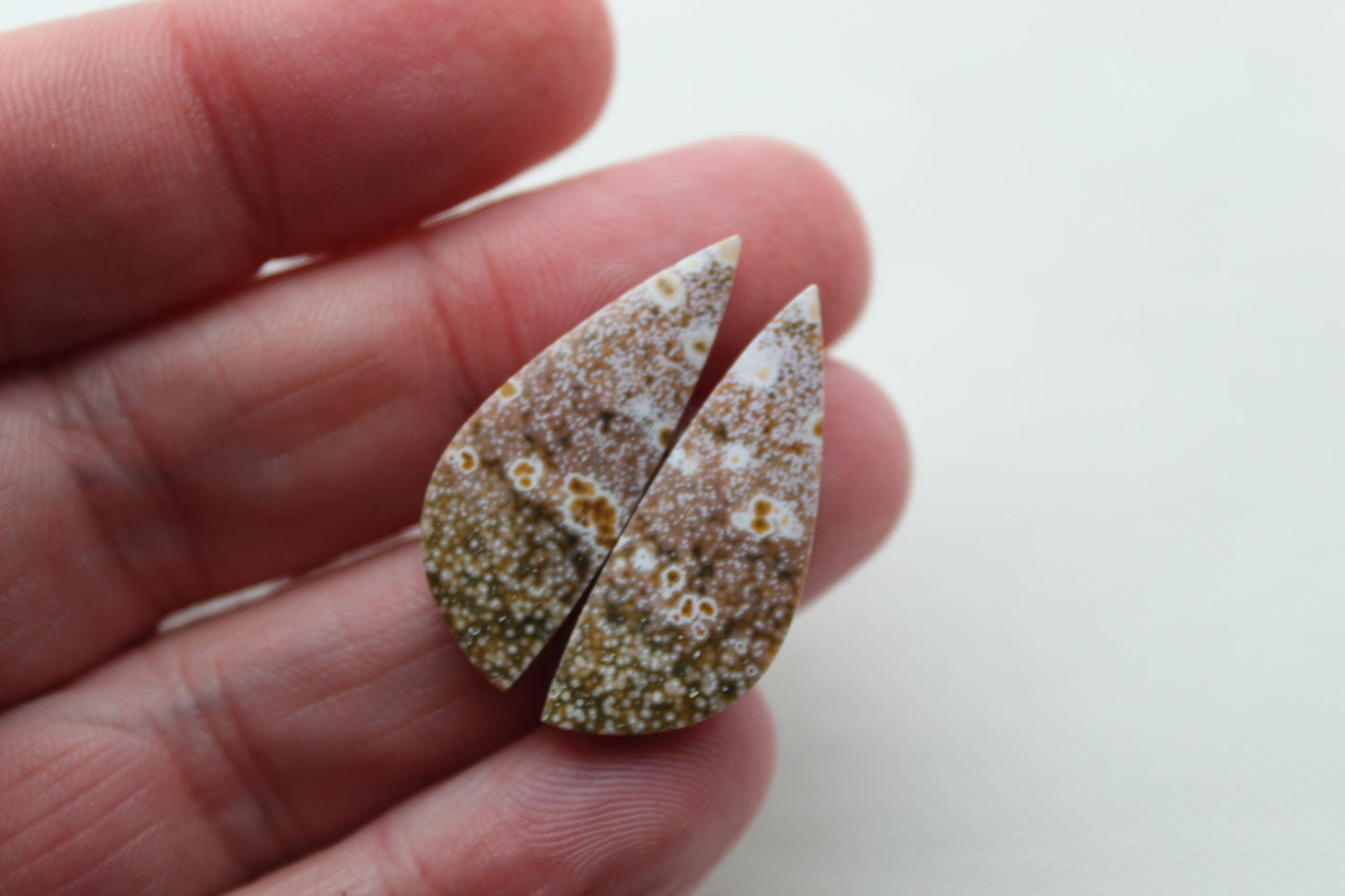 River Jasper Cabochon Pair Gemstone freeform