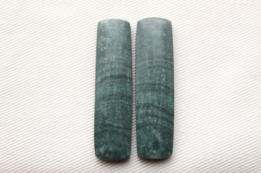 Wonosobo Jasper Cabochons Pair Gemstone rectangle