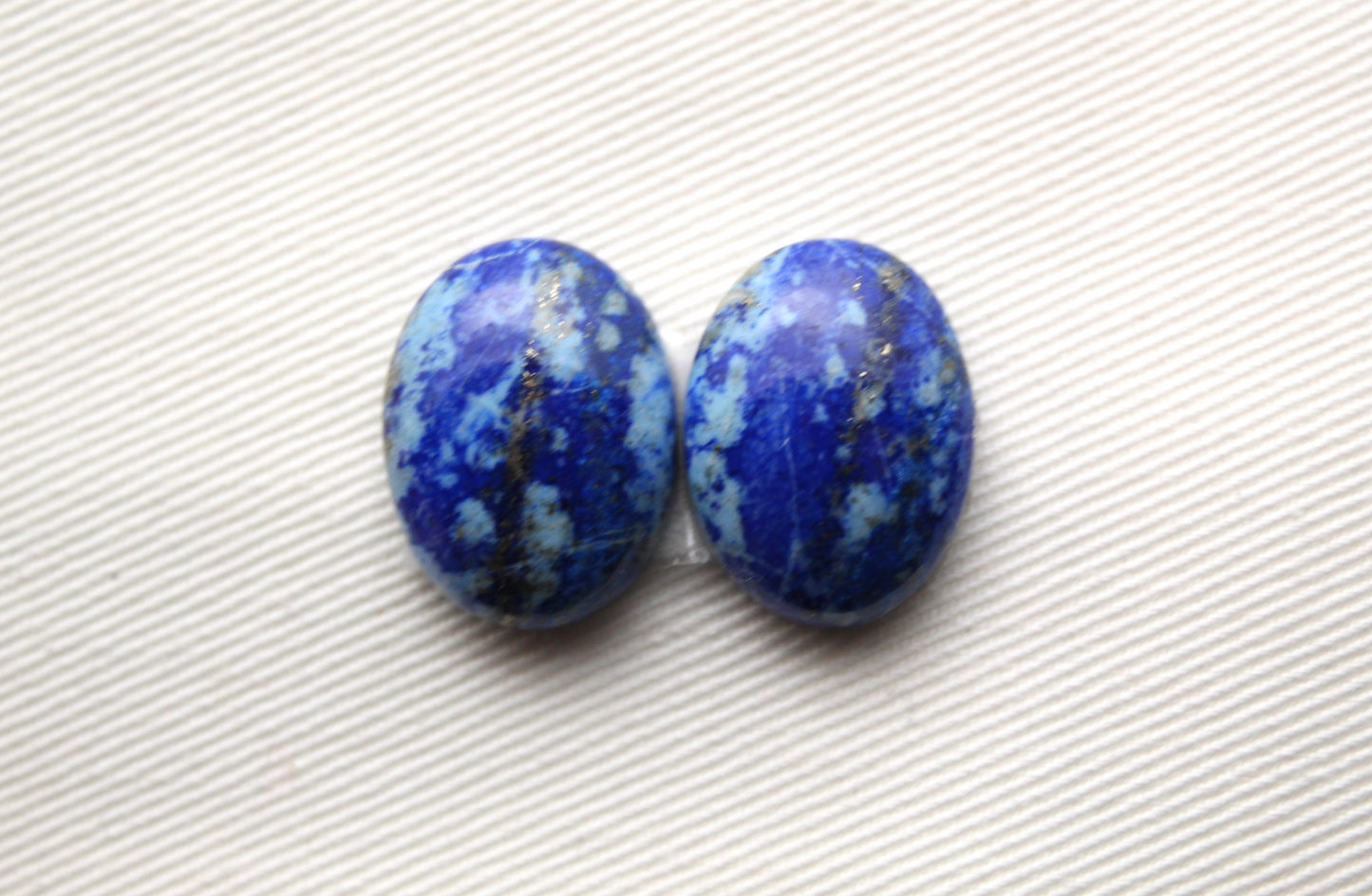 Paire de cabochons Lapis Lazuli Pierres précieuses Croix 12X16MM