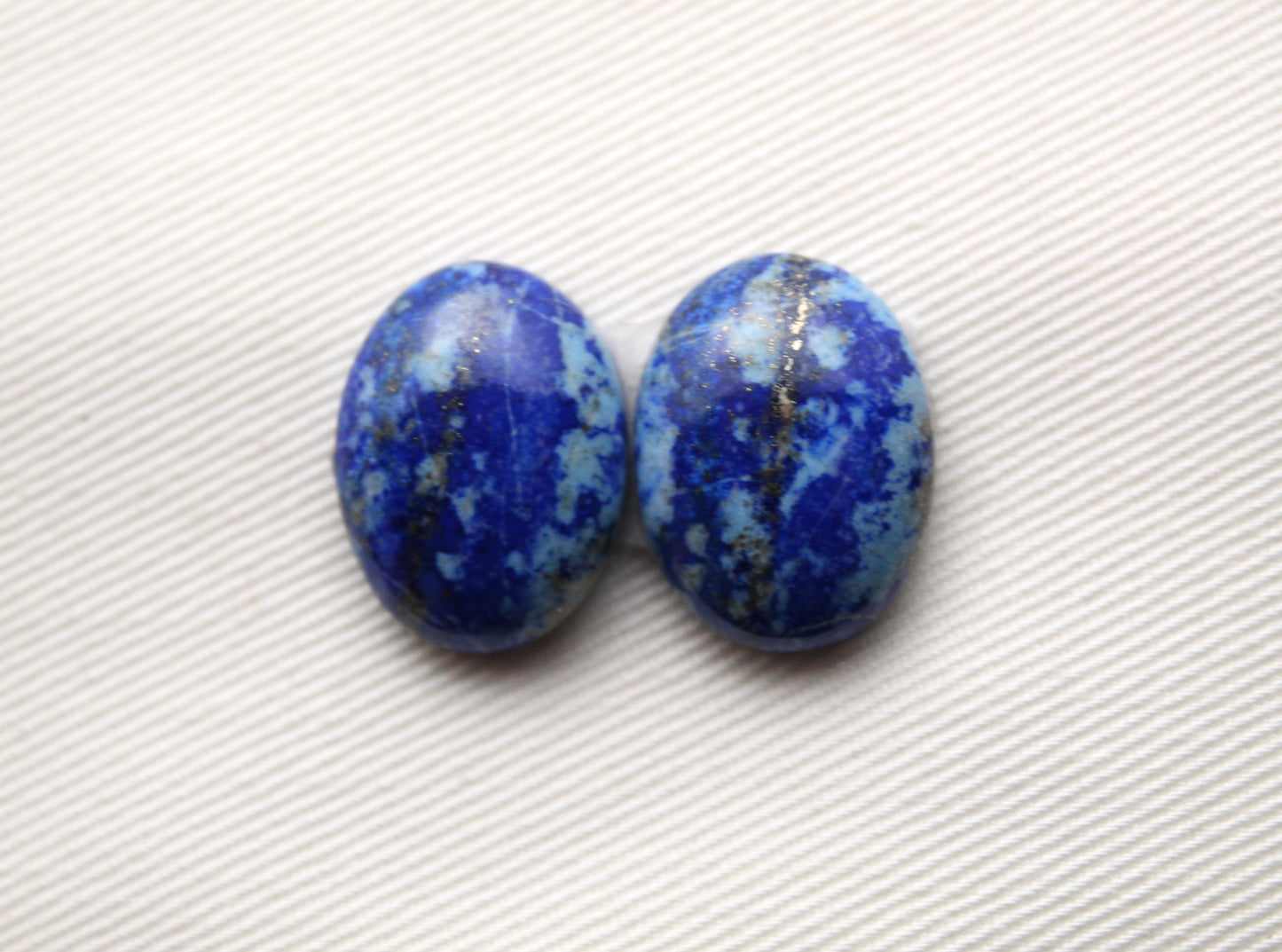 Paire de cabochons Lapis Lazuli Pierres précieuses Croix 12X16MM