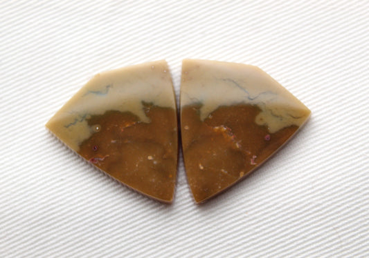 Nice Pair of Jasper Cabochons gemstones green