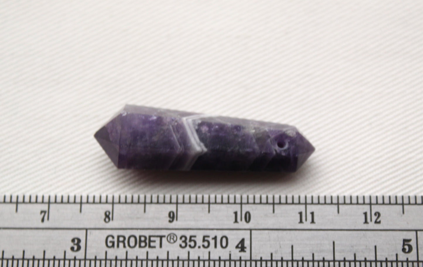 Amethyst Chevron double point Tower gemstone pendant size DRILLED