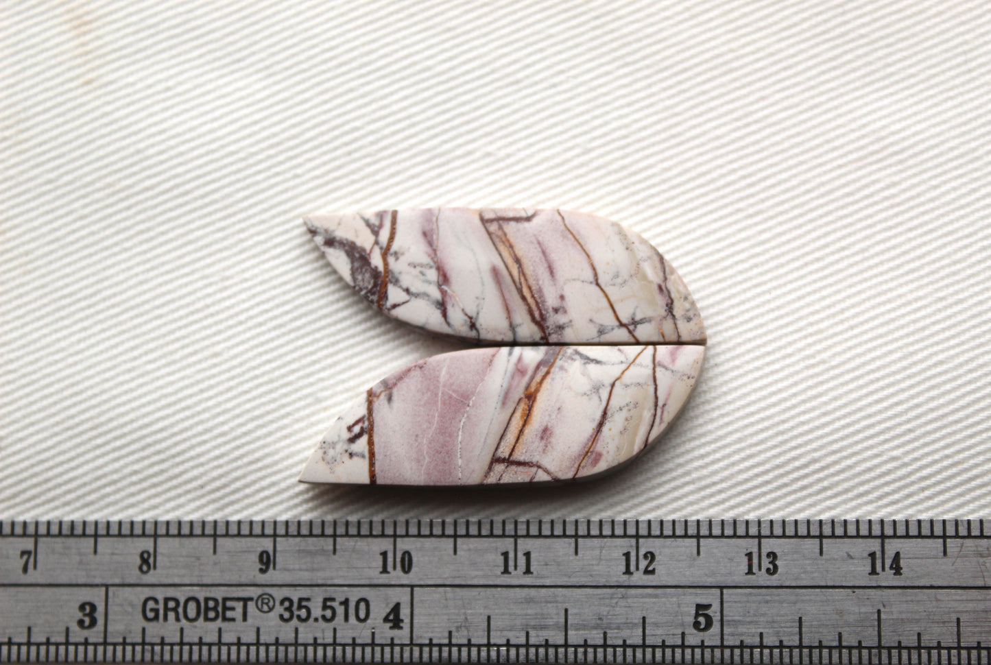 Rhyolite Cabochons THIN Pair gemstone pink