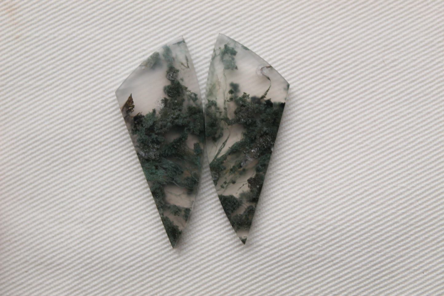 Pair of moss Agate Cabochons