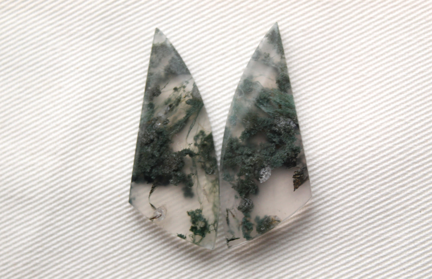 Pair of moss Agate Cabochons