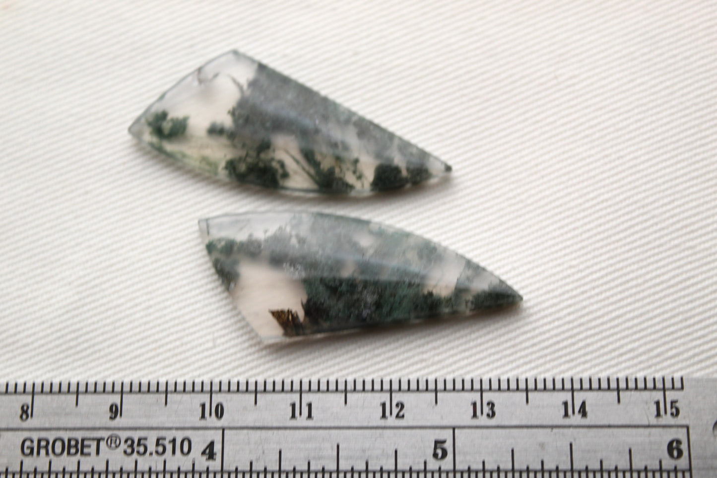 Pair of moss Agate Cabochons