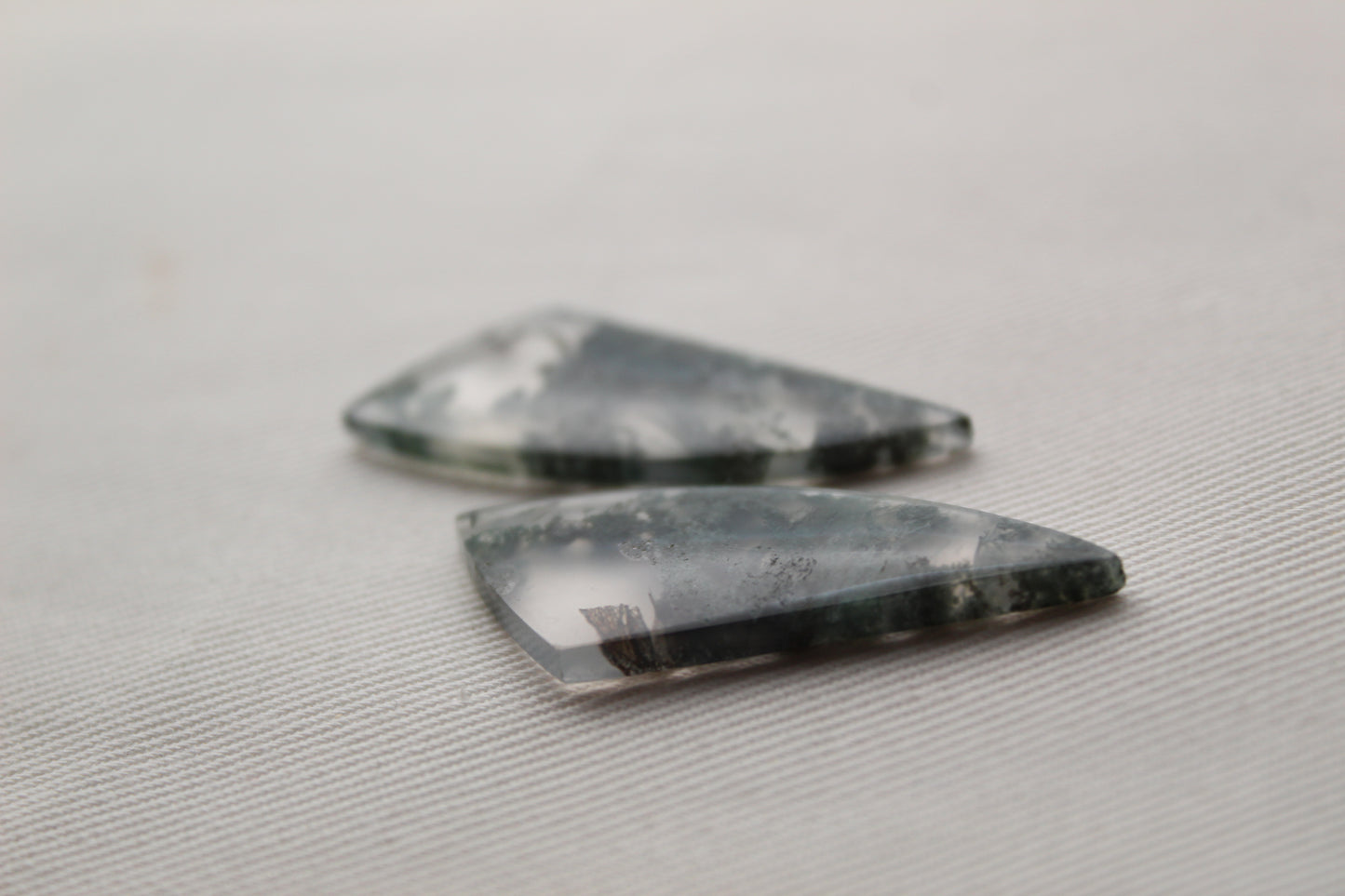 Pair of moss Agate Cabochons