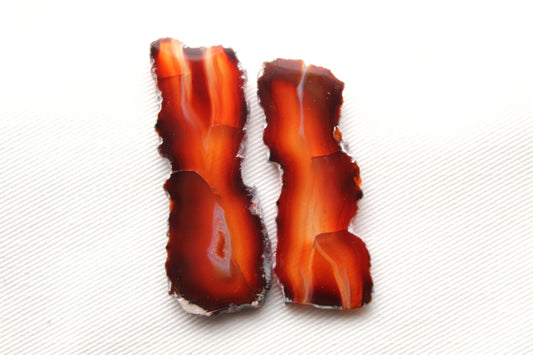 Sliced Agate Pair Gemstones freeform natural