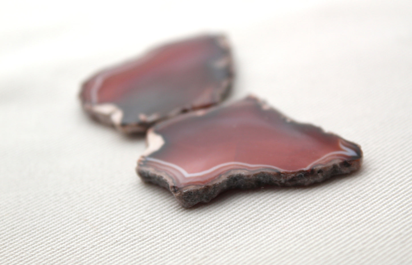 Sliced Agate Pair Gemstones freeform natural