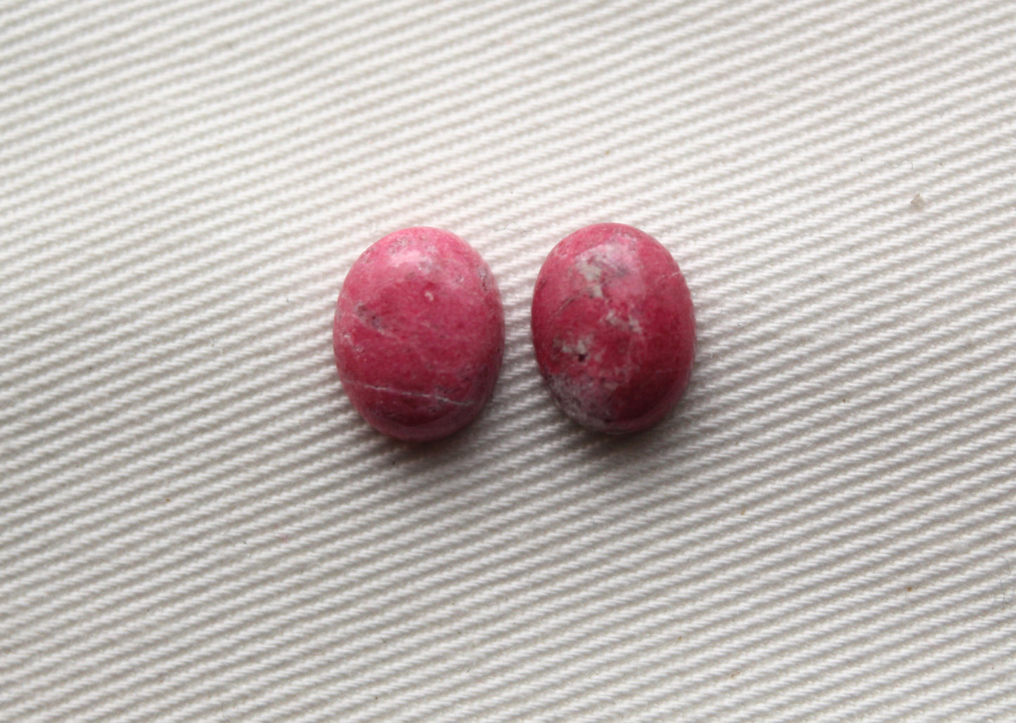 TWO Thulite cabochons 8X10 MM Gemstones oval