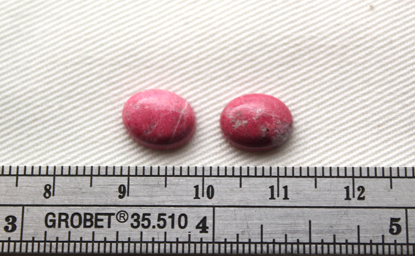 TWO Thulite cabochons 8X10 MM Gemstones oval