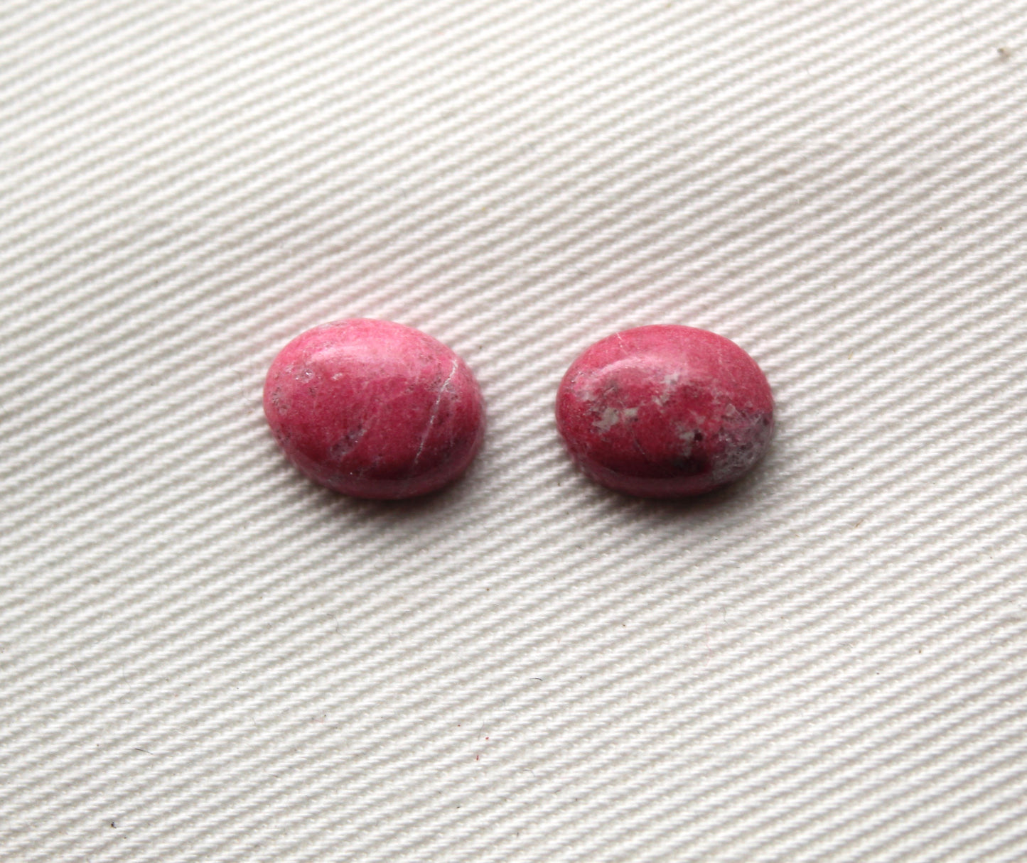 TWO Thulite cabochons 8X10 MM Gemstones oval