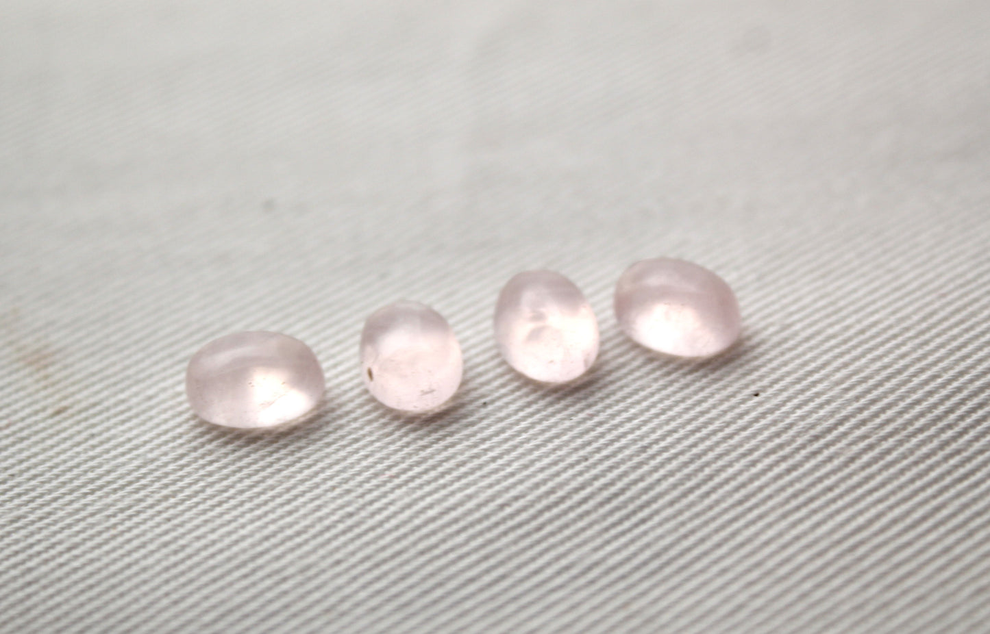 FOUR Pink Quartz cabochons Gemstones Oval 6x8MM