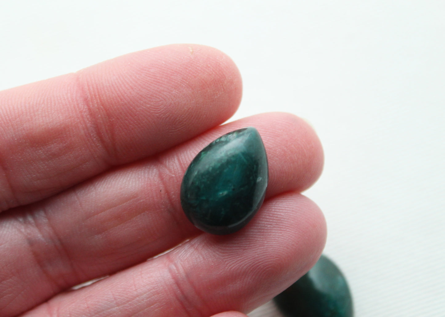 Two pear Chrysocolla Cabochons Blue Gemstone 13X18MM