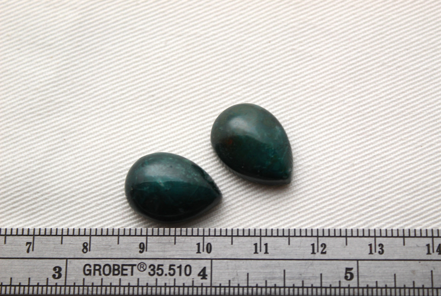 Two pear Chrysocolla Cabochons Blue Gemstone 13X18MM