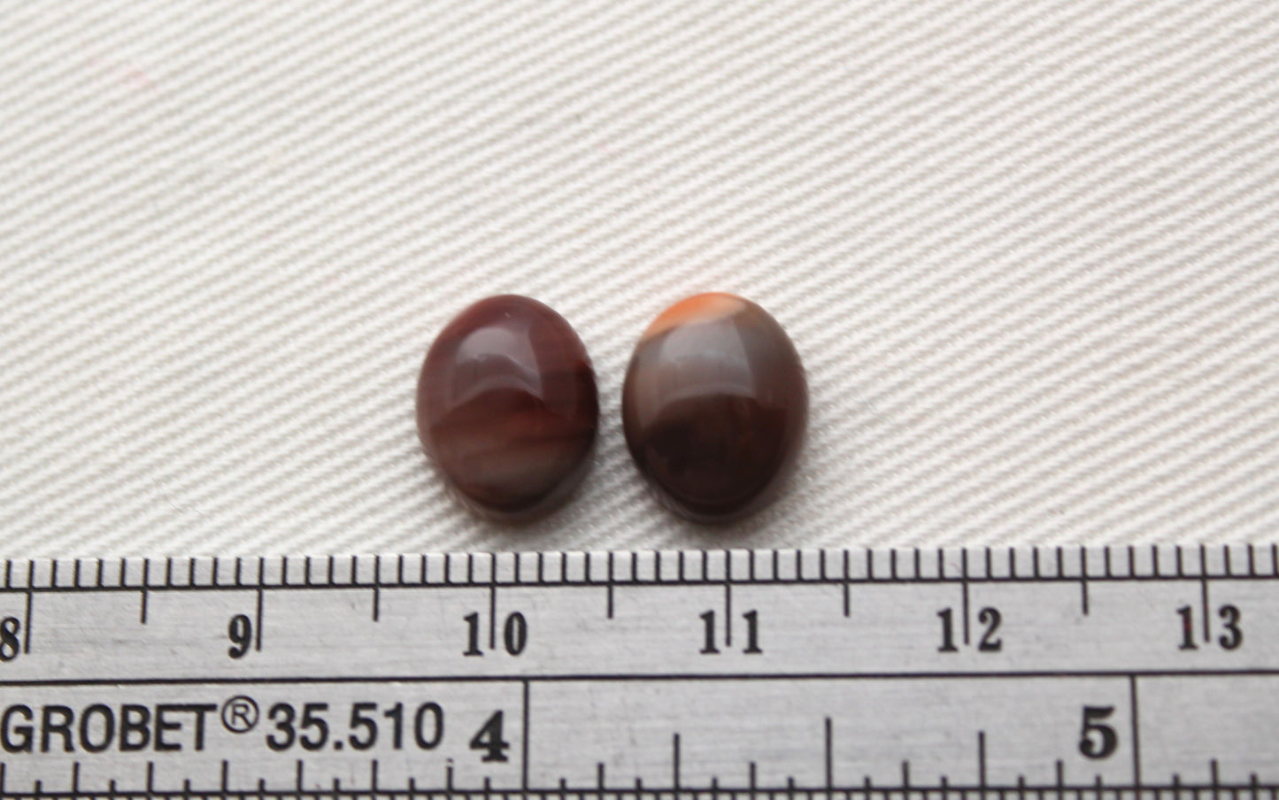 TWO Oval Imperial Jasper cabochons Gemstone 8x10MM