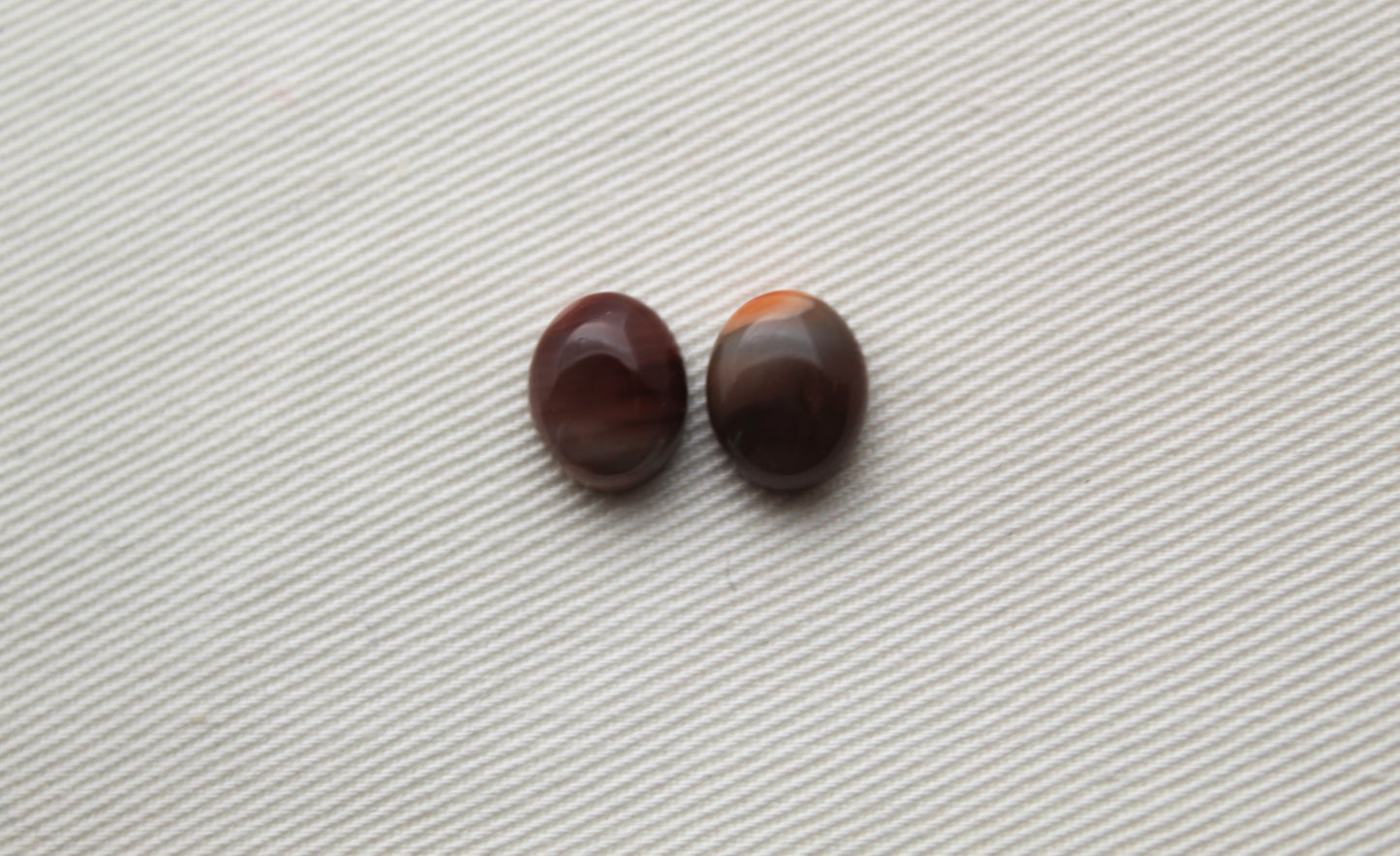 TWO Oval Imperial Jasper cabochons Gemstone 8x10MM