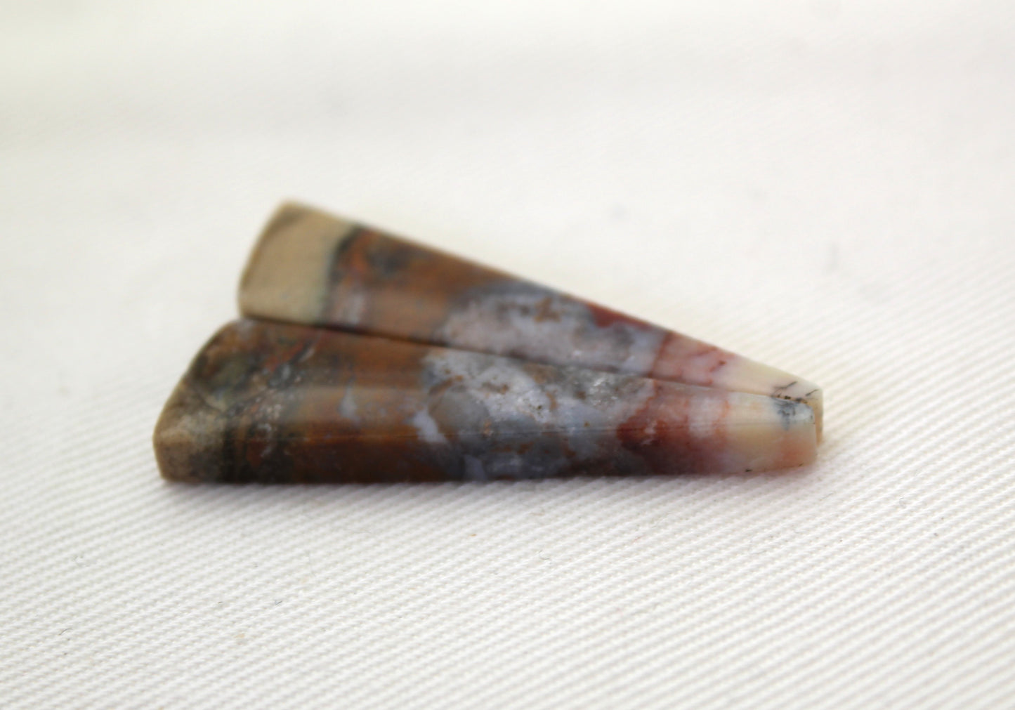 Nice pair of Opalized Copper Wood Cabochons