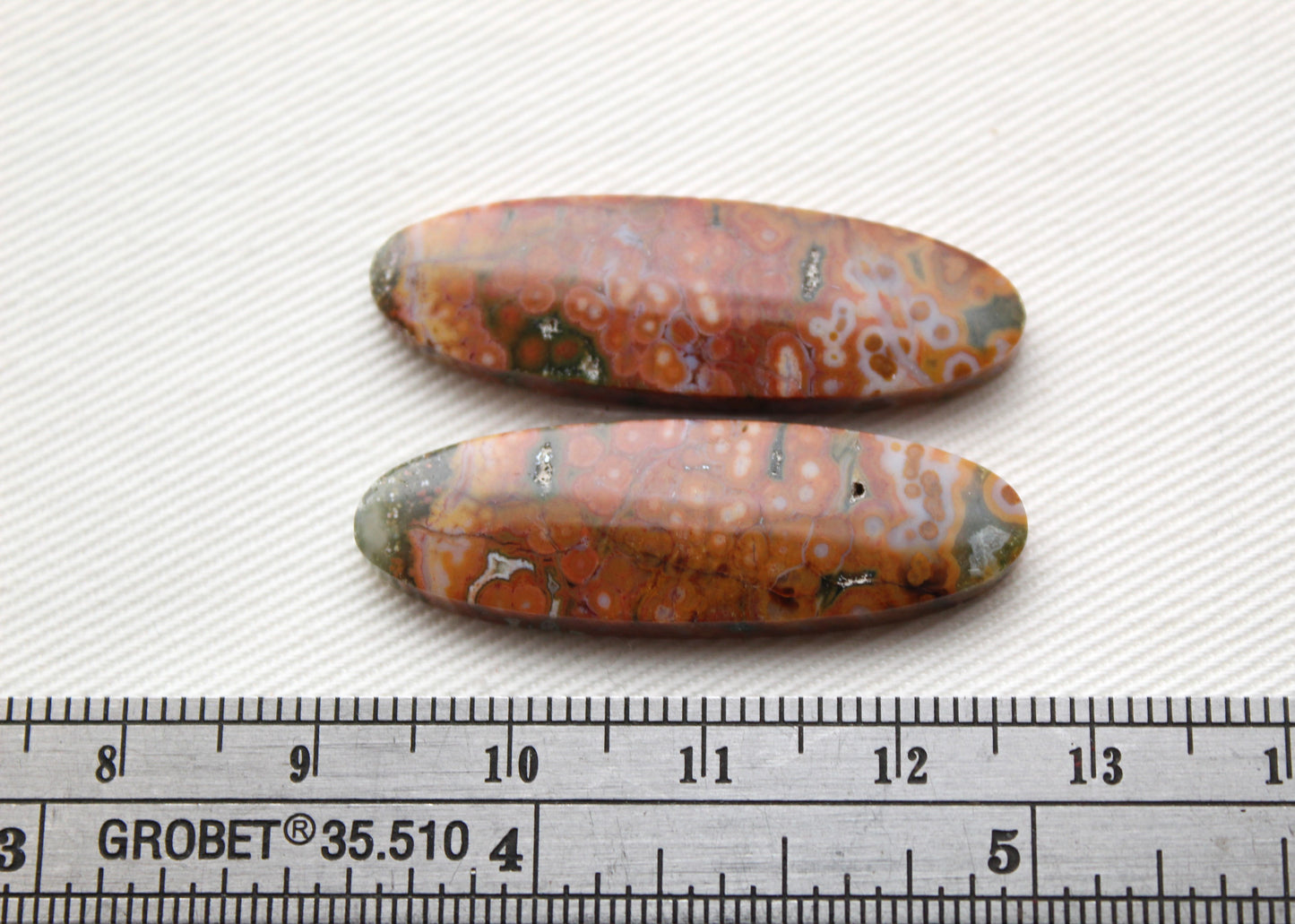 Multicolor River Jasper Pair Cabochon Gemstone oval