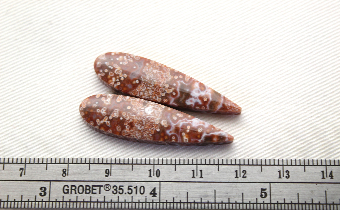 NICE River Jasper Cabochon Pair Gemstone teardrop