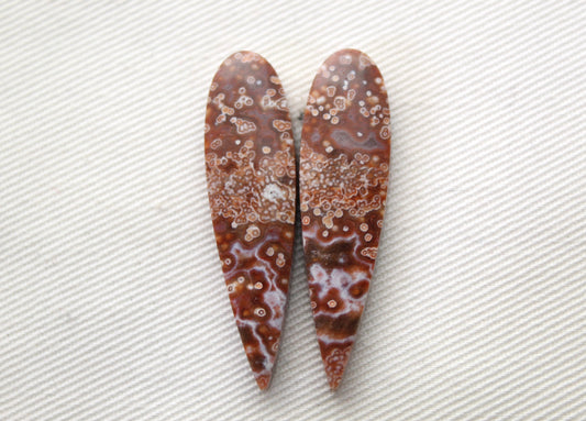 NICE River Jasper Cabochon Pair Gemstone teardrop