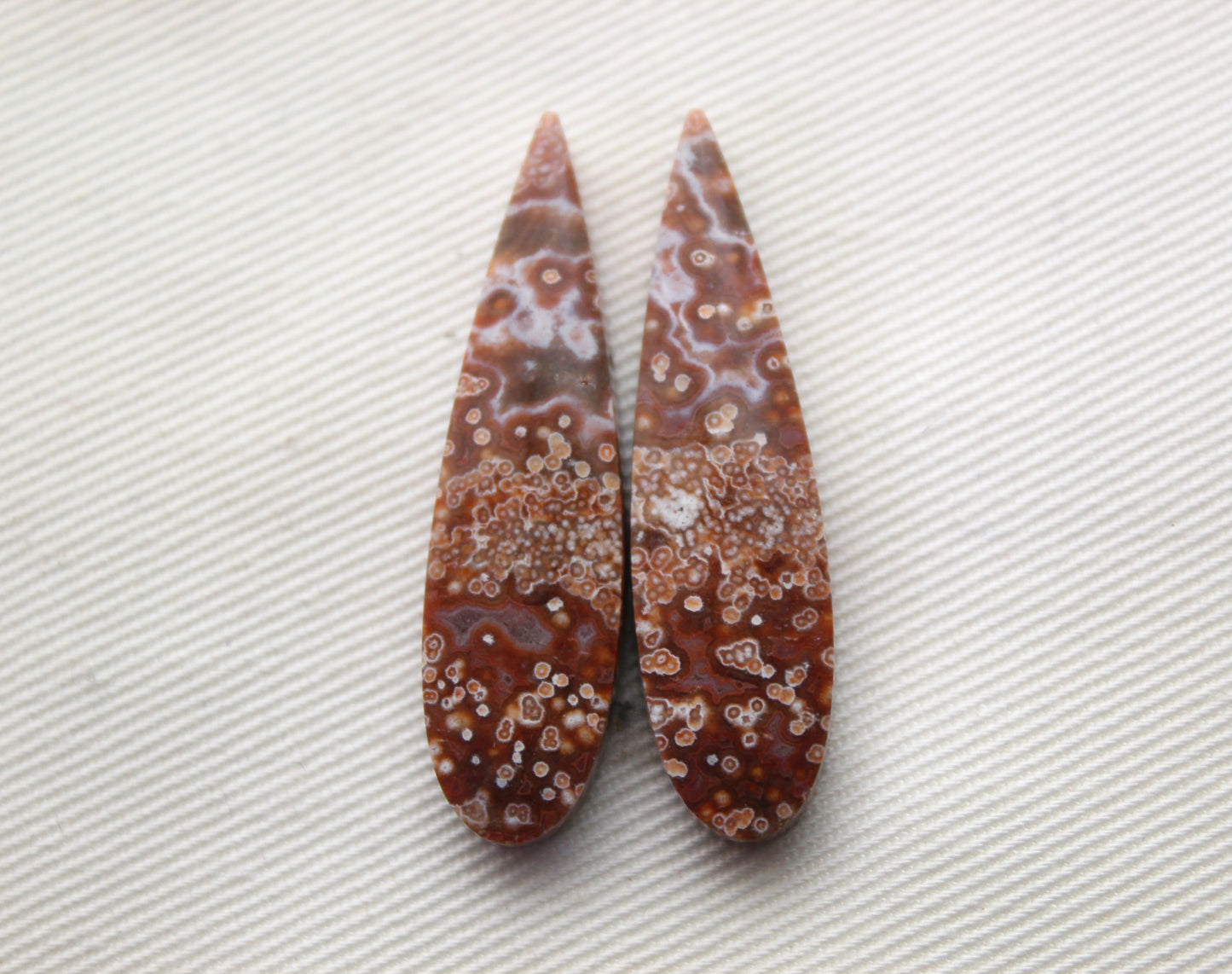 NICE River Jasper Cabochon Pair Gemstone teardrop