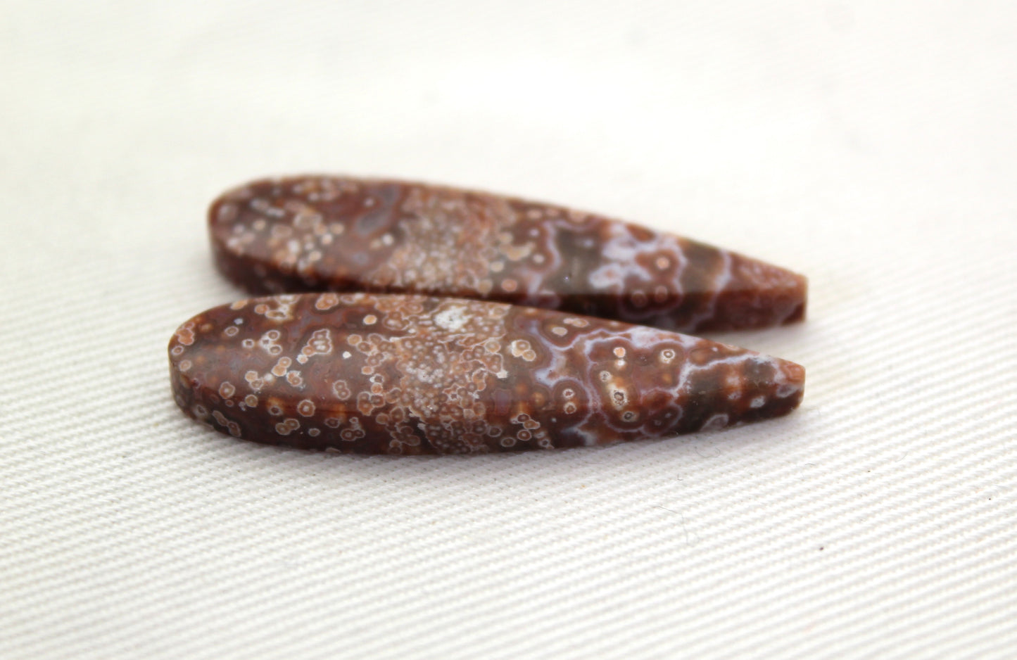 NICE River Jasper Cabochon Pair Gemstone teardrop