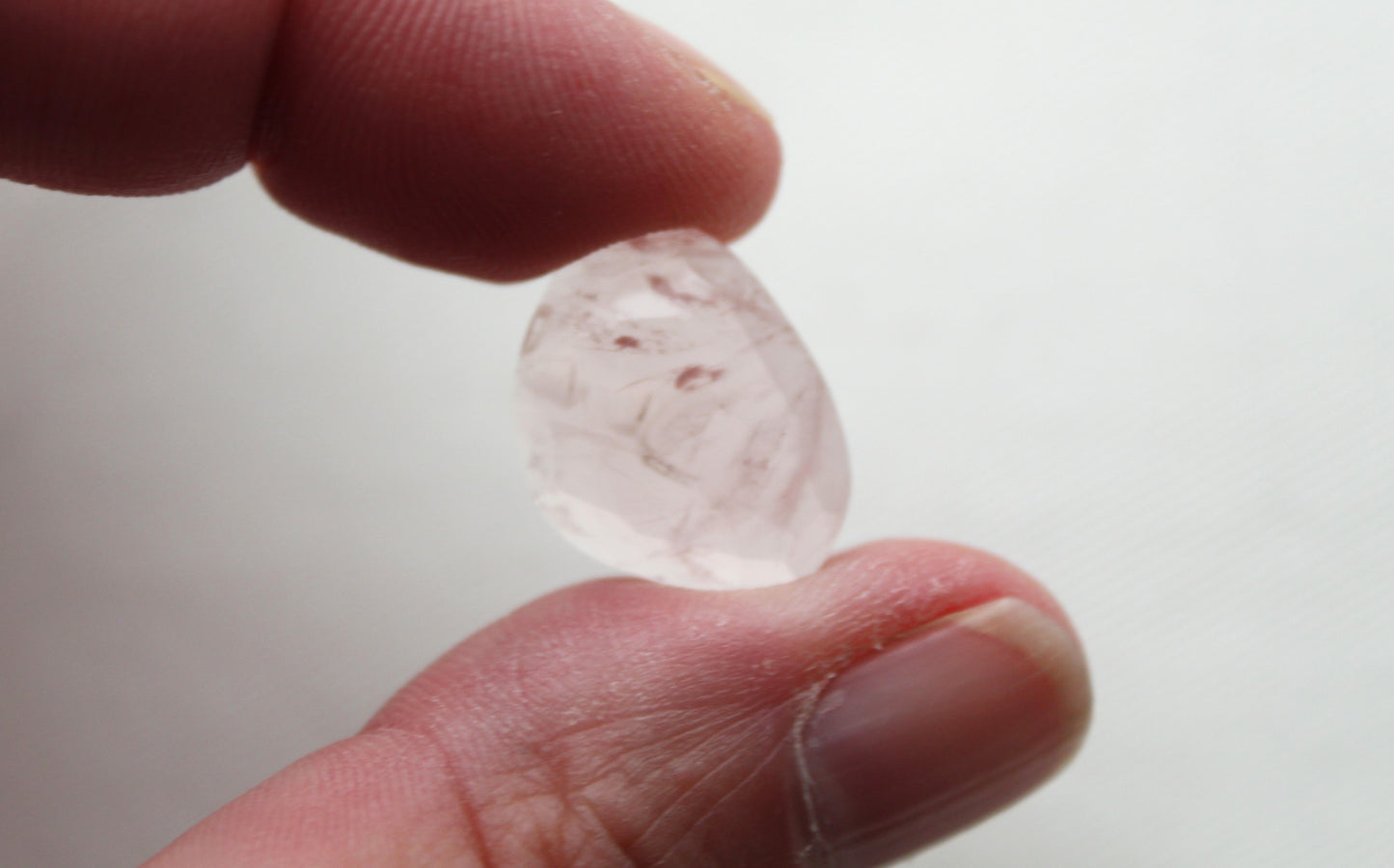 Freeform Pink Quartz Cabochon Gemstone rose cut