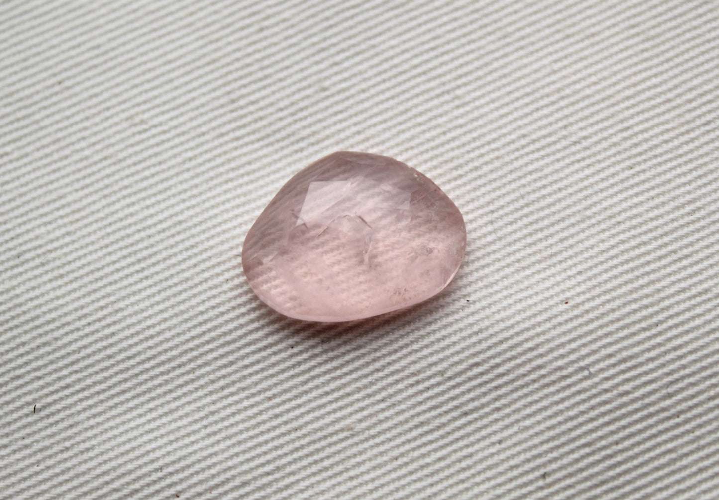 Freeform Pink Quartz Cabochon Gemstone rose cut