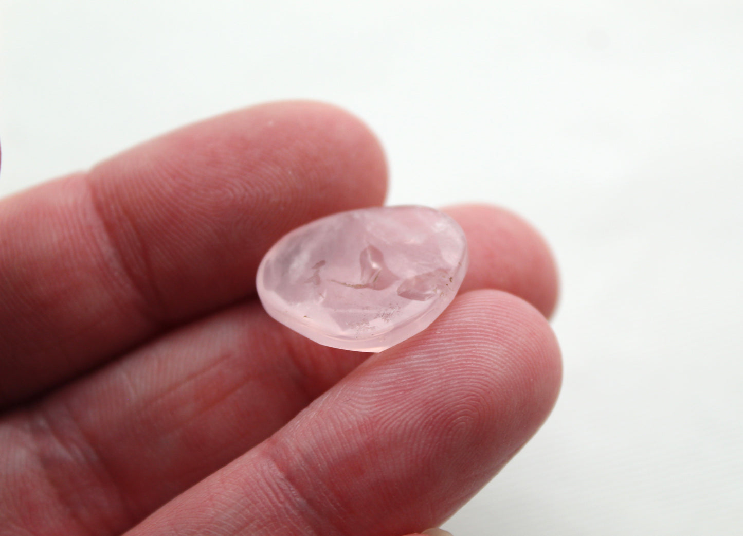 Freeform Pink Quartz Cabochon Gemstone rose cut