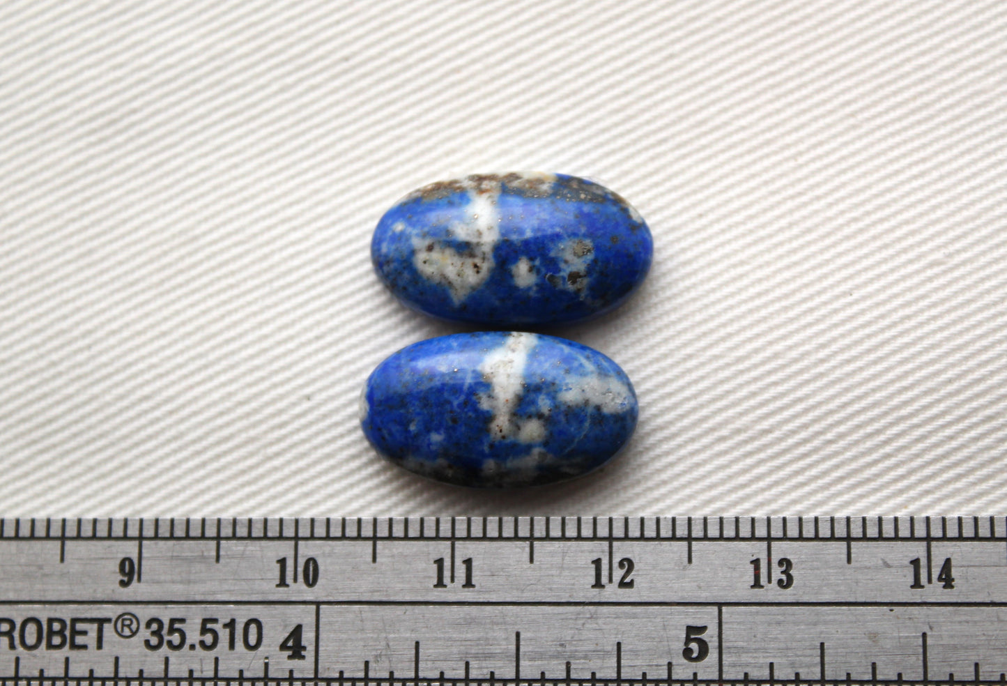 Pair of Lapis Lazuli cabochons Gemstones Oval