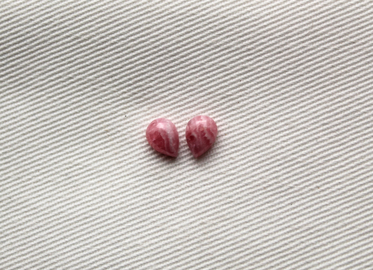 MINI Rhodocrosite pair cabochons Gemstones Pear 5X7MM