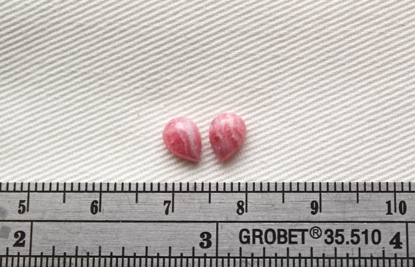 MINI Rhodocrosite pair cabochons Gemstones Pear 5X7MM