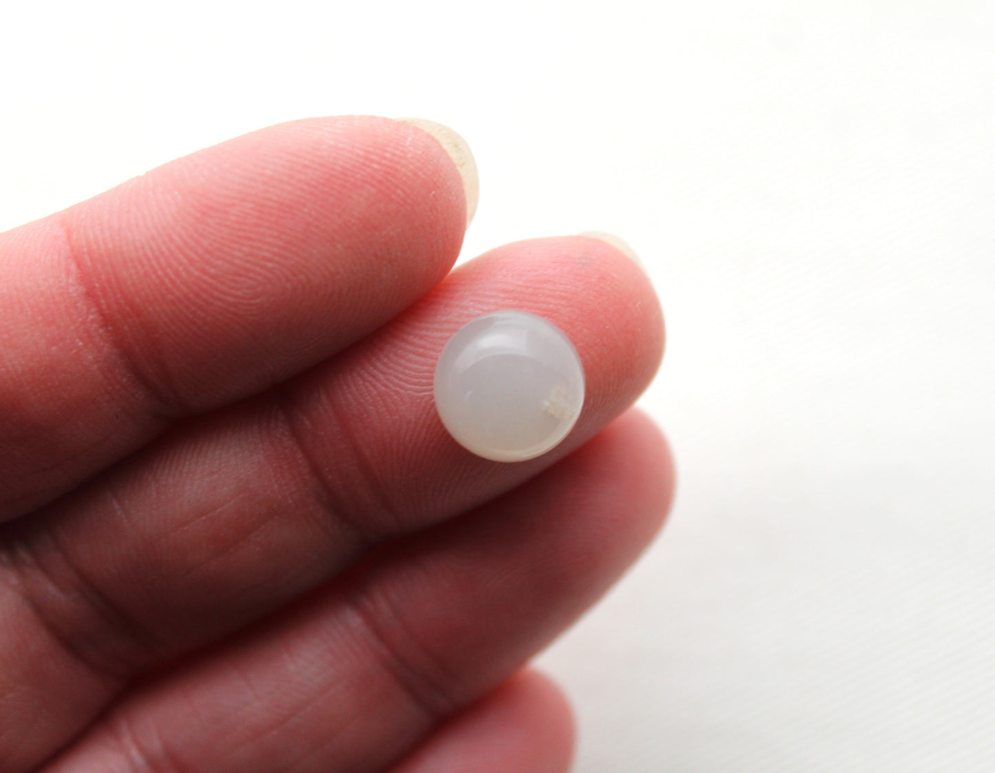 Pair of grey Moonstone cabochons 10 MM Gemstones round