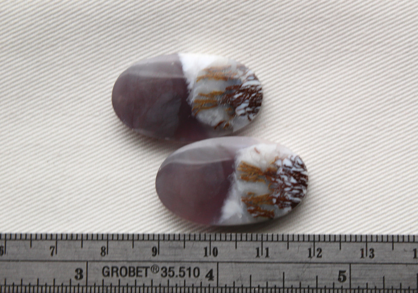 Nice Chalcedony cabochons Pair purple Oval