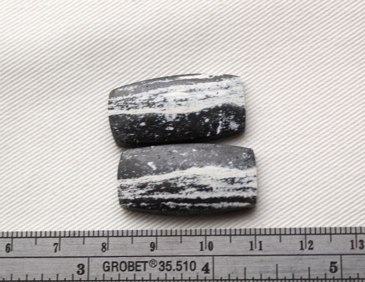 Pair of Petrified Wood Cabochons Rectangle