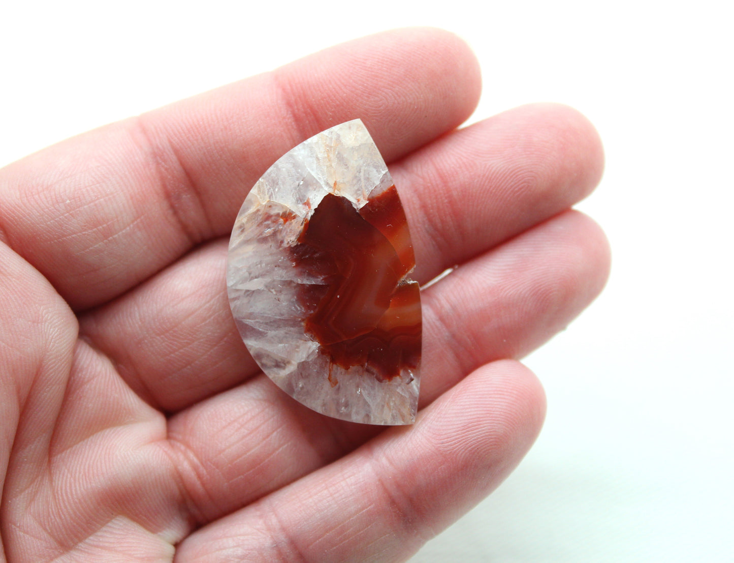 Banded Agate Cabochon Gemstone orange Marquise