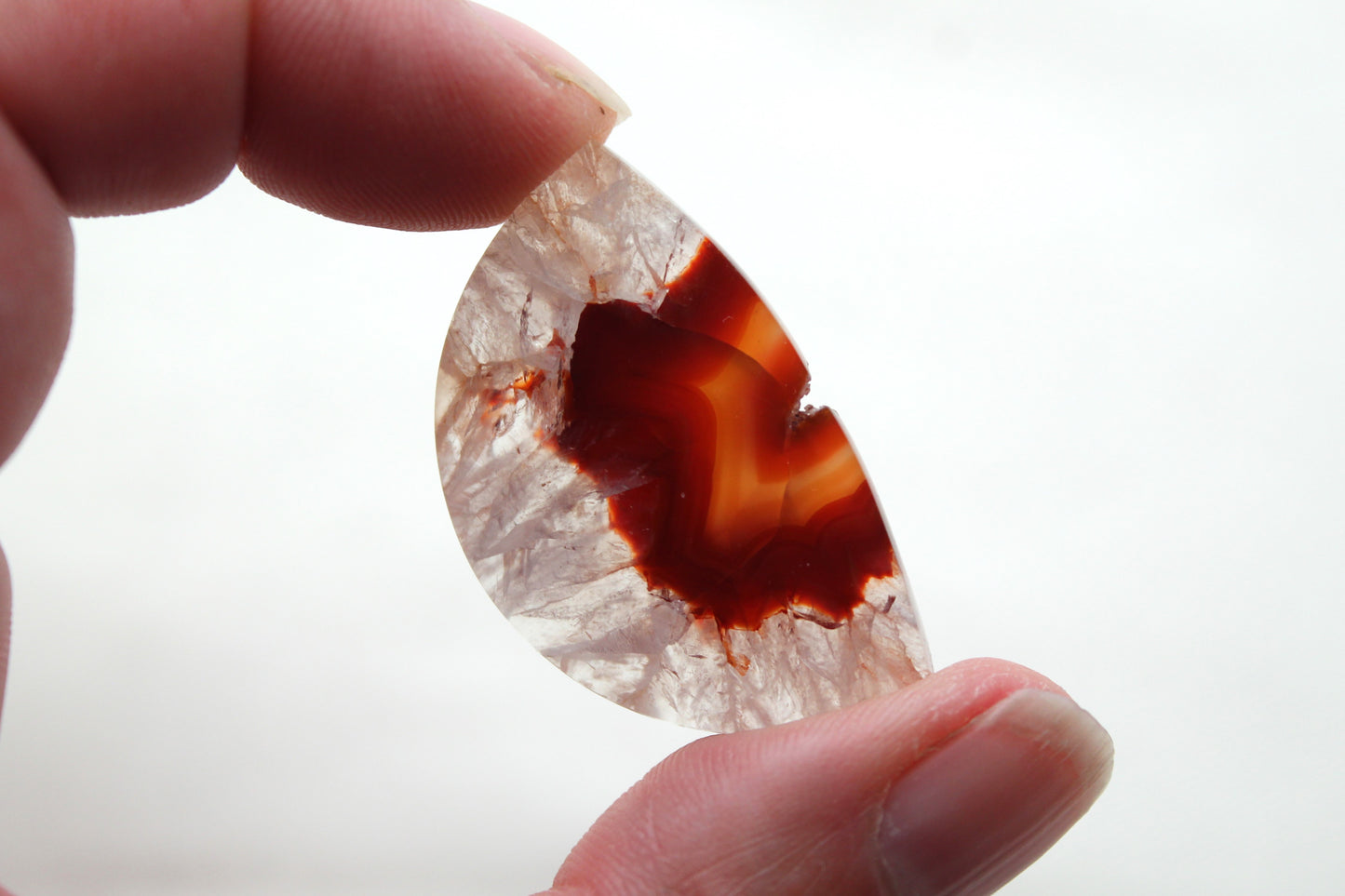 Banded Agate Cabochon Gemstone orange Marquise