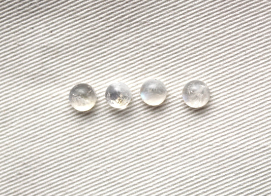 FOUR Rainbow Moonstone cabochons Gemstones Round 6MM