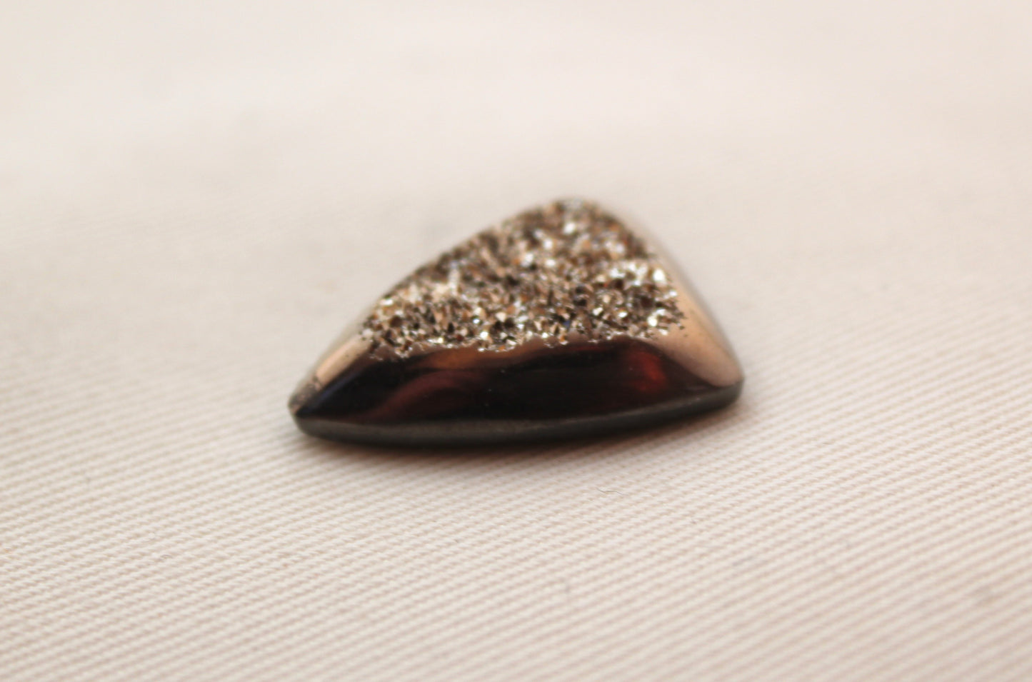 One Stone Cabochon Metallic Window Druzy freeform