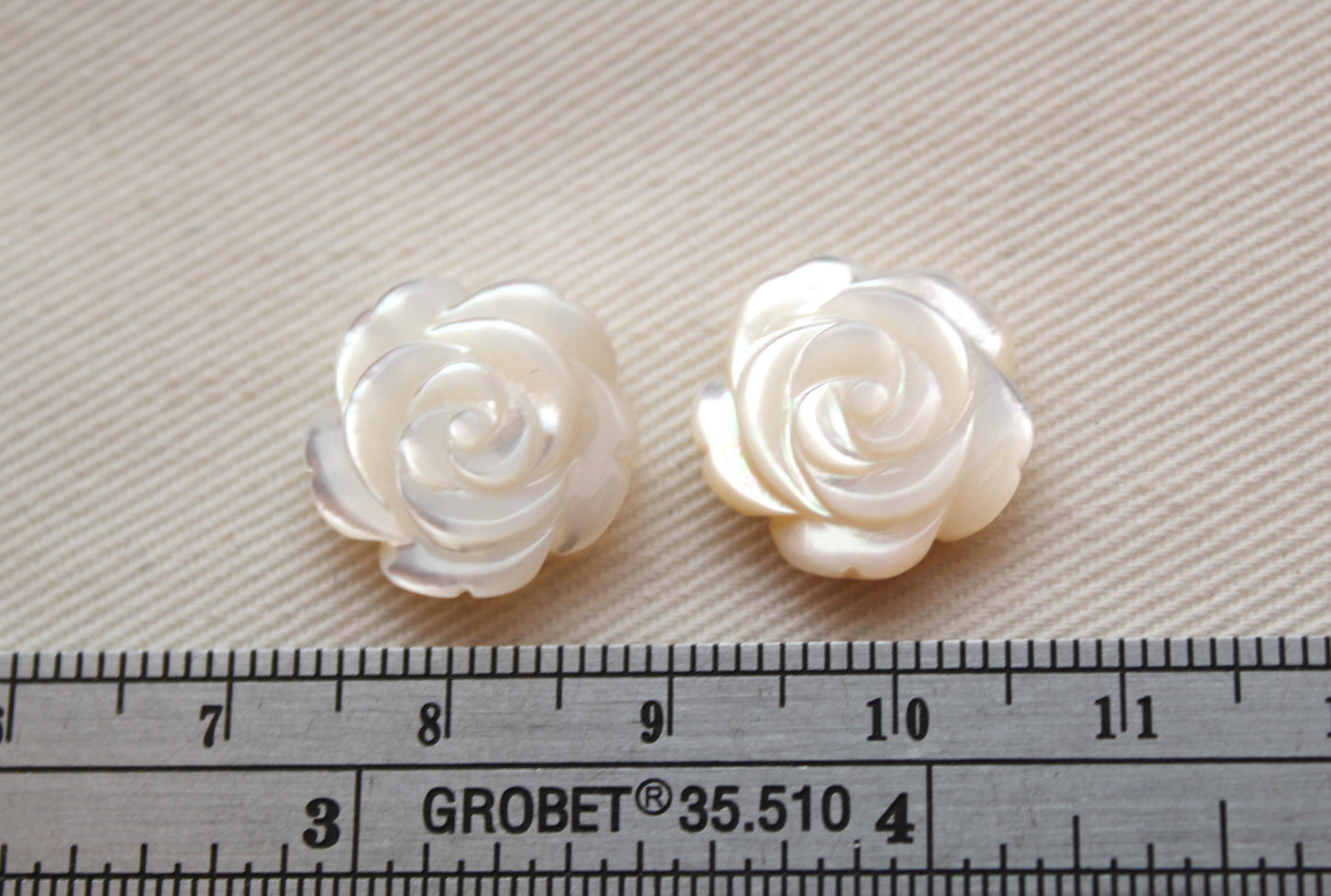 DEUX cabochons Nacre Pierres gemmes rondes 10MM