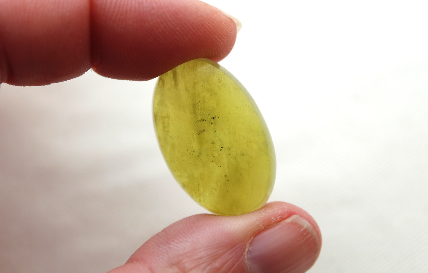 One Vesuvianite Cabochon Gemstone light green Oval